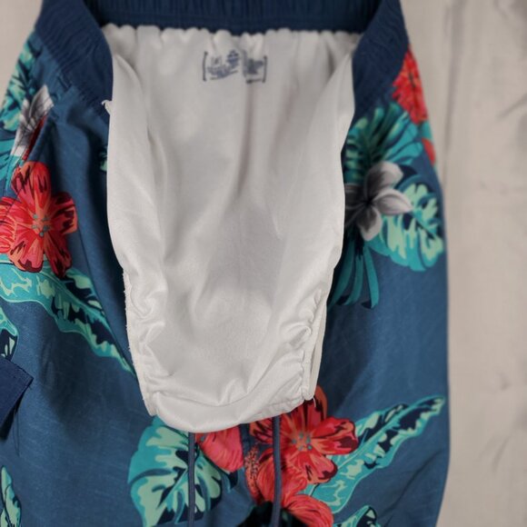 George Board Shorts Hawaiian Tropical Blue Pink Green 3 Pockets Men Sz M (36/38) - Picture 9 of 9